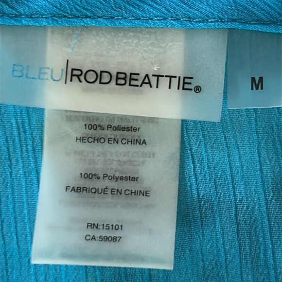 Bleu Rod Beattie Sheer Ombre Swim Cover Up in Blue Lyst Plunging Neckline w Ties - Picture 9 of 13